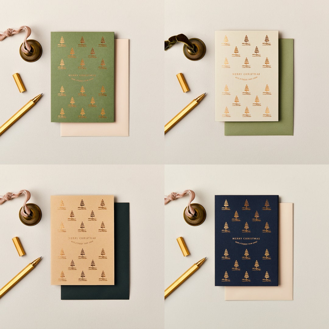 Luxury Christmas Card Pack, Modern Christmas Card Pack, Foiled