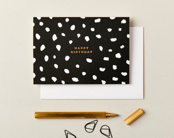 Female Birthday Card For Sister - Gold Foil Floral Design Milestone Card