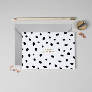 Verjaardagskaart, gelukkige verjaardagskaart, verjaardagskaart voor haar, verjaardagskaart vriend, luxe verjaardagskaart bladgoud, moderne gelukkige verjaardagskaart