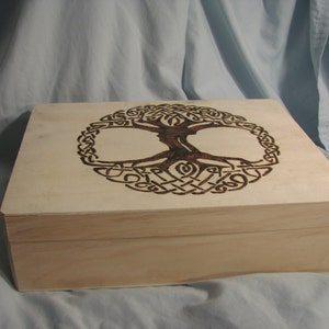 Celtic Tree of Life Box Wood Burning