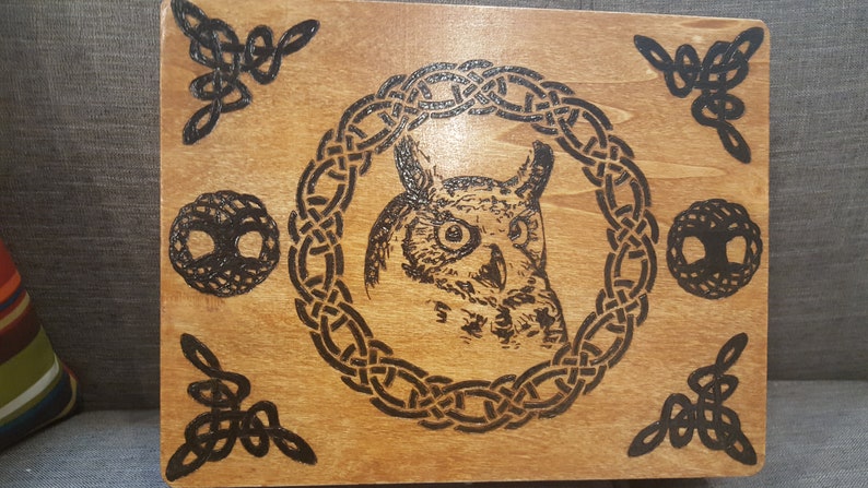 Custom Wood Burned Design Wood Box