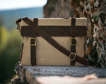 Waxed Canvas Messenger Bag | Handmade in Wales