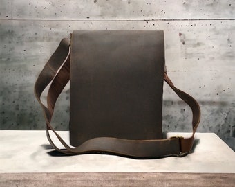 Full-Grain Leather Messenger | Leather Messenger Bag, Leather Satchel Bag, Handmade Leather Shoulder Bag | Full-Grain Leather