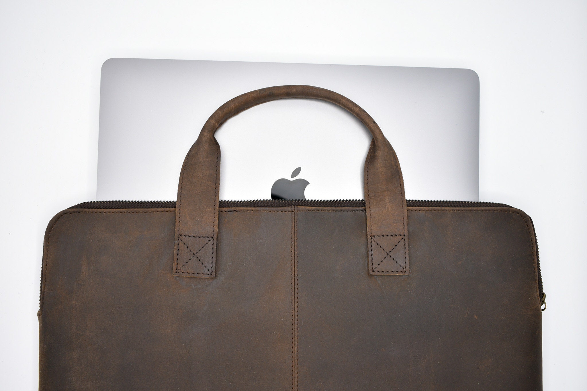 Fullgrain Leather Laptop Bag Leather Laptop Case, Handmade Leather