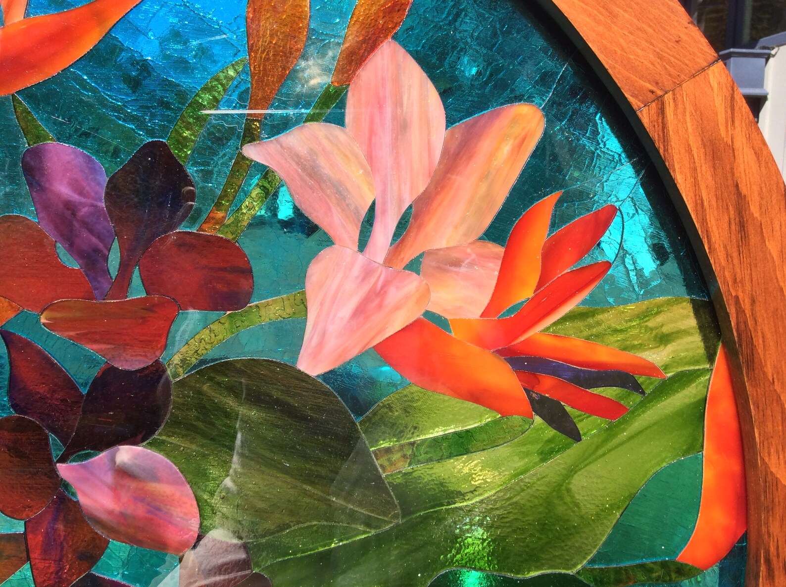 Stained Glass Floral and Hummingbird Wall Hanging Mosaic - Etsy