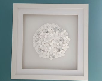 White Floral Clay Wall Art, 3D Textured Sculpture