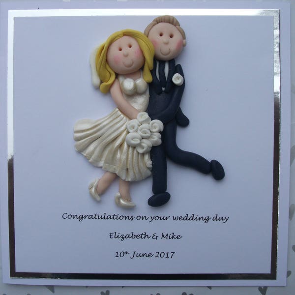 Personalised wedding card /same sex /gift by Hot Dough Creations