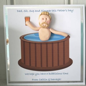 Carte personnalisée de bain à remous - anniversaire/fête des pères/retraite par Hot Dough Creations