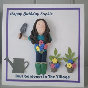 Gardener birthday  retirement personalised 3d card by Hot Dough Creations