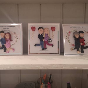 Personalised engagement card, personalised figures by Hot Dough Creations image 4