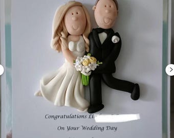 Biglietto/regalo personalizzato con ritratto di matrimonio in argilla