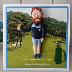 Biglietto di auguri personalizzato per compleanno/pensionamento/occasione speciale a tema golf