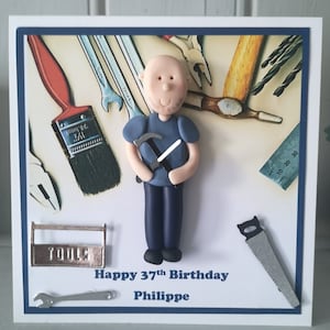 DIY/Bricoleur/Fête des pères/retraite/carte d'anniversaire par Hot Dough Creations