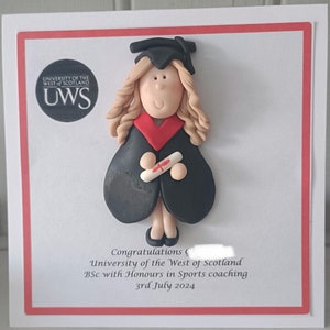 Tarjeta de graduación personalizada/regalo/recuerdo de Hot Dough Creations