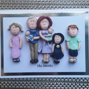 Carte de voeux personnalisée pour anniversaire de famille/portrait de groupe/mères, fête des pères par Hot Dough Creations