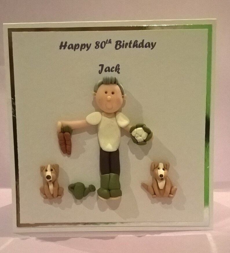 Gardener birthday retirement personalised 3d card by Hot Dough Creations