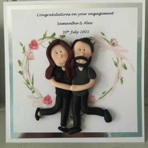 Personalised engagement card, personalised figures by Hot Dough Creations image 9