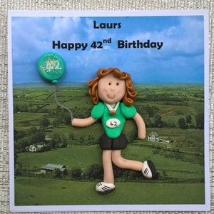 Biglietto di auguri di compleanno personalizzato per corridori/jogger/camminatori/escursionisti di qualsiasi età, di Hot Dough Creations