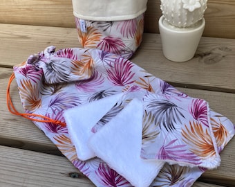 Washable wipes/ reusable wipes/ eco-friendly wipes/ make-up remover wipes/10 batch with assorted pot and pouch