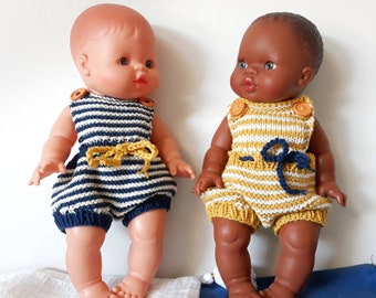 Baby clothes, dolls' garments, paola reina corolla, overalls bloomer way blue sailor or mustard