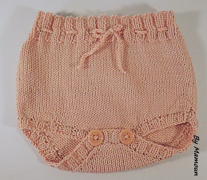 Ensemble vintage bébé 0-3 mois tricoté main dans un coton doux rose peau image 2