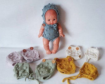 Romper and crush, 30.34 cm baby doll, Paola Reina, Gordi, Corolla, hand knitted, different colors