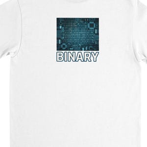 Maglietta con codice binario – Grafica tecnica blu, maglietta in cotone pesante