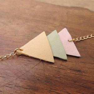 Leather bracelets triangles jaune