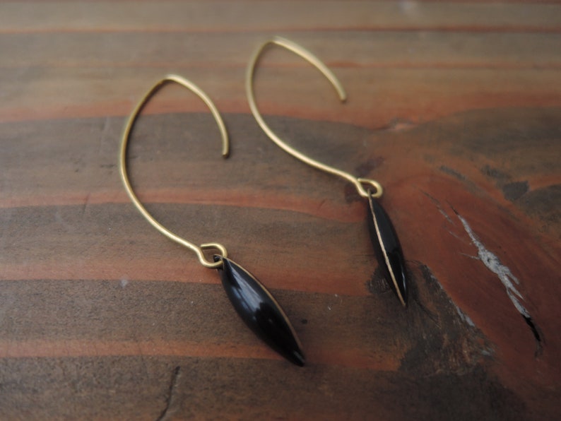 Small shuttle earrings Black