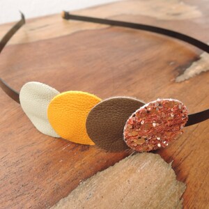 Leather headband Vert d'eau