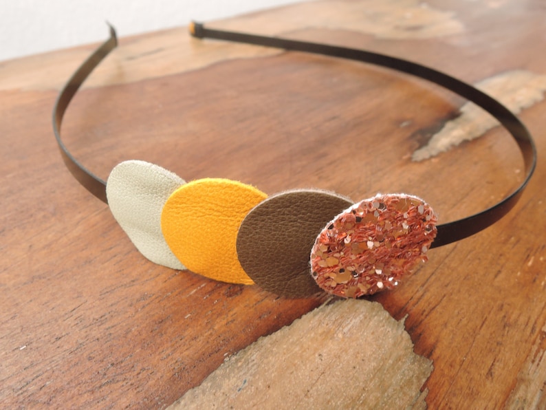 Leather headband Vert d'eau