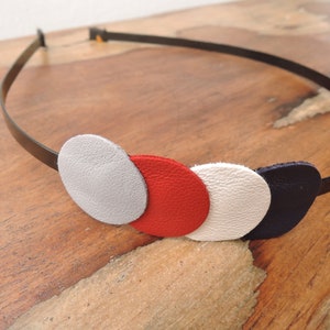 Leather headband Rouge