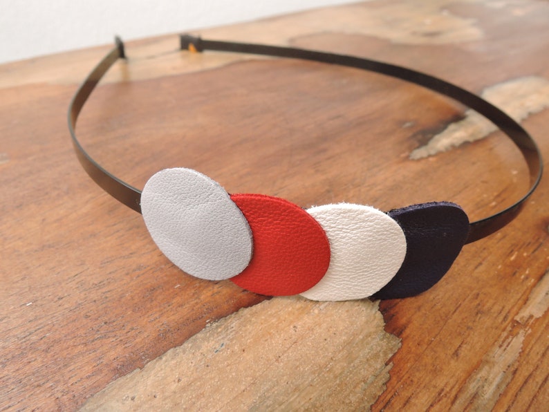 Leather headband Rouge