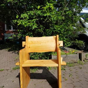 Medieval Viking chair, throne made from Larch Wood
