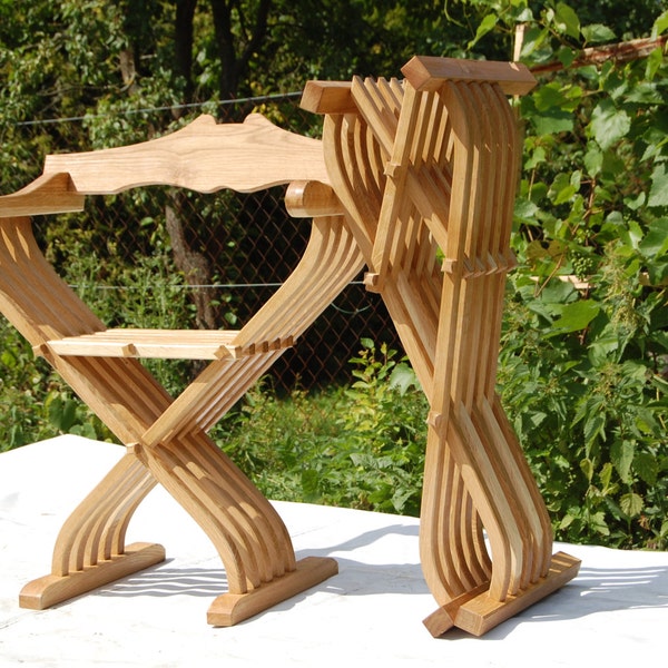 Chaise pliante Savonarola, chaise Dante, chaise de campagne, chaise médiévale, mittelalterlicher Stuhl