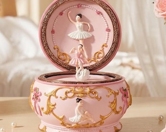 Aangepaste ballerina muziekdoos voor meisje verjaardag, gegraveerde naam ballerina en carrousel muziekdoos, cadeau voor dochter, decor kinderkamer, kraamcadeau