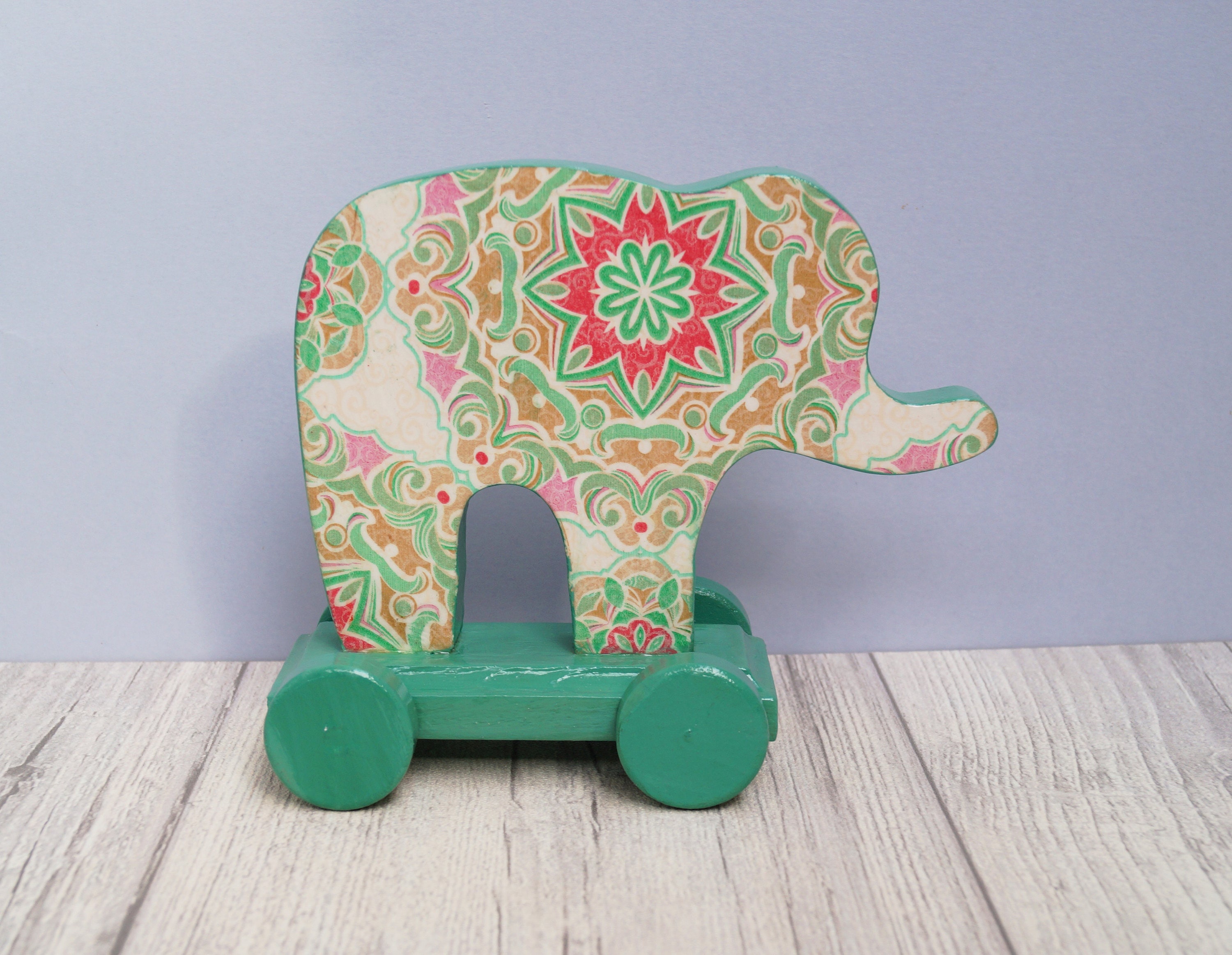 Wooden toy elephant toddler on wheels babies gift boy girl Etsy
