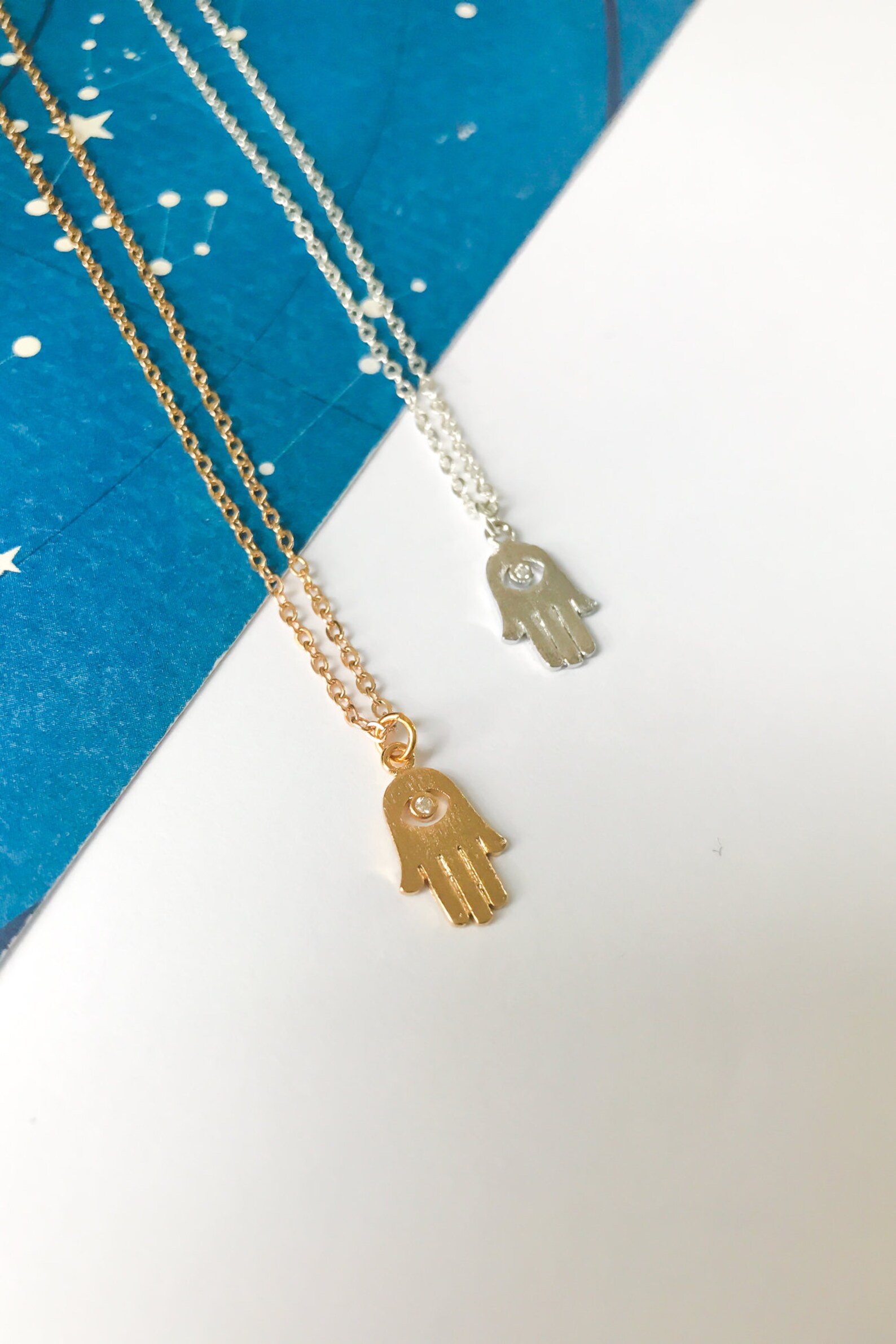 HAMSA HAND Necklace. Gold Hamsa Hand / Bohemian Boho Dainty / Etsy