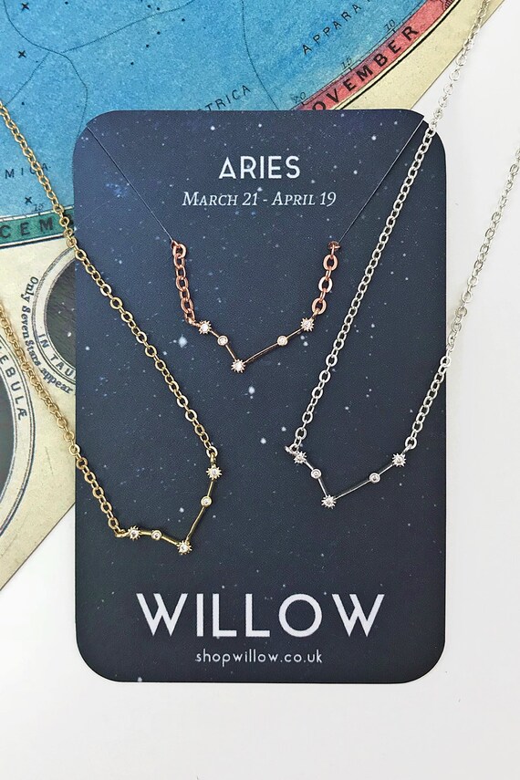 Aries Mini Konstellation Halskette Widder Konstellation Etsy