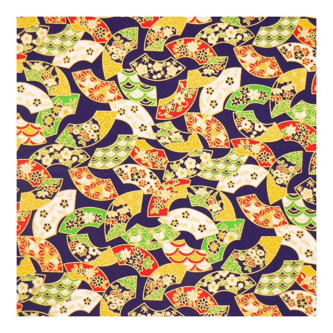 Japanese Yuzen Chiyogami Washi Paper 14x14cm Colourful Japanese Fan on