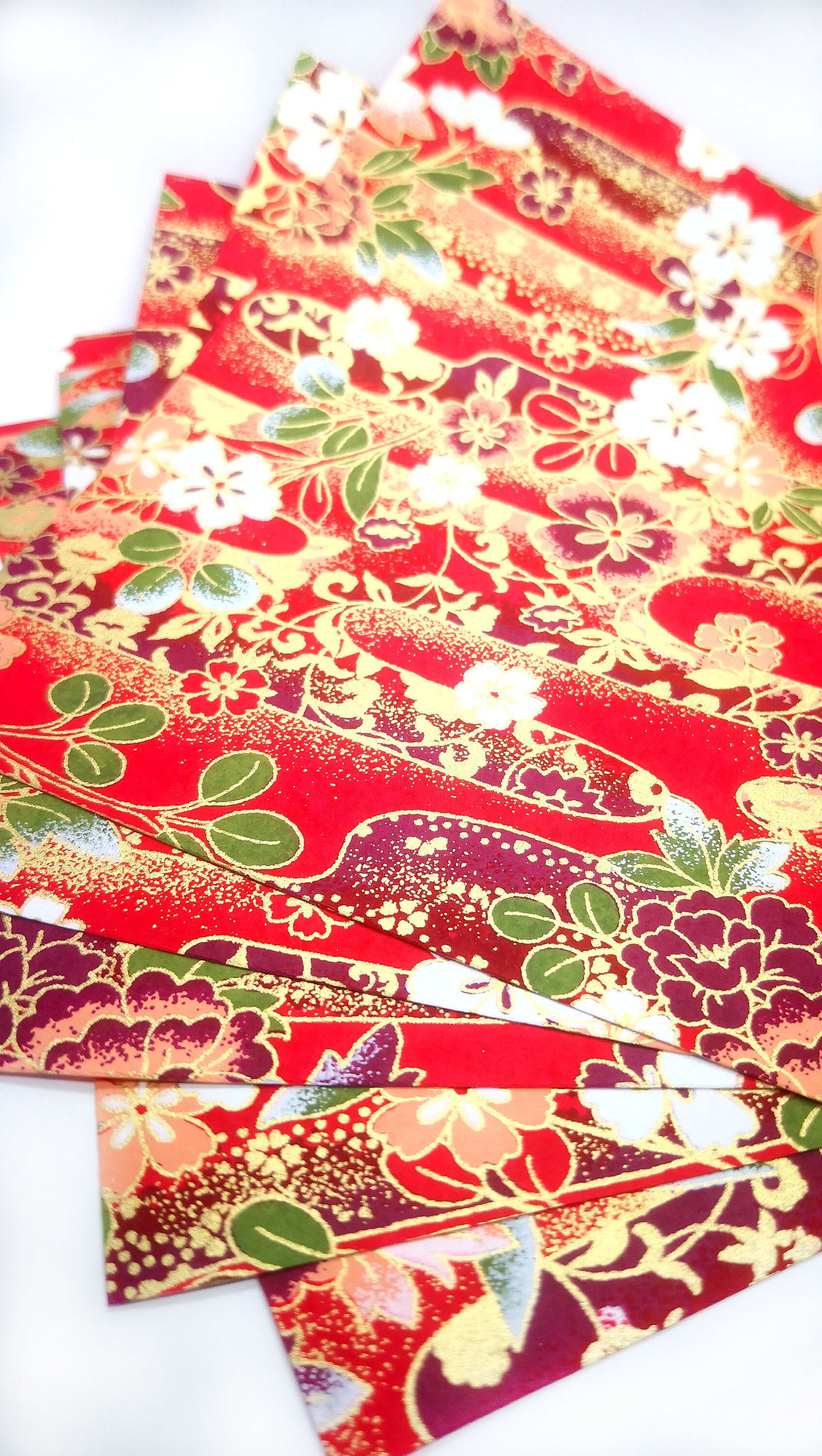 Japanese Yuzen Chiyogami Washi Paper White and Burgundy Etsy Australia