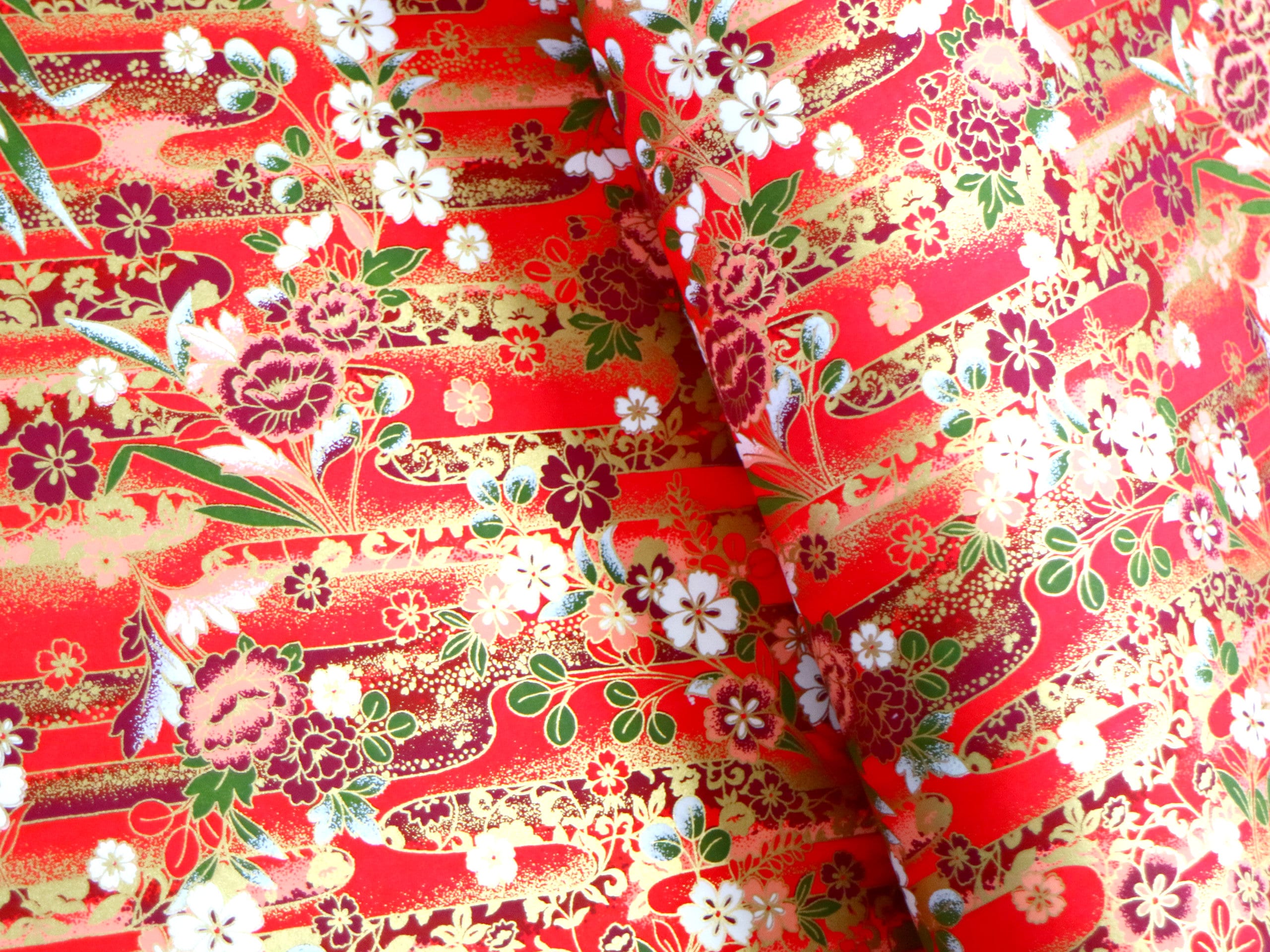 Japanese Yuzen Chiyogami Washi Paper White and Burgundy Etsy Australia