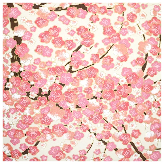 Sakura Cherry Blossom Origami Paper, Washi Paper, Pinks Silver