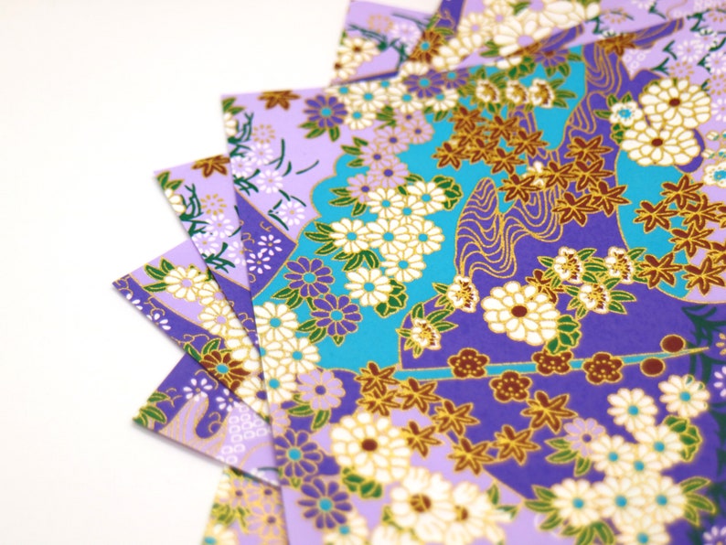 Japanese Yuzen Chiyogami Washi Paper White Flower Print on Etsy