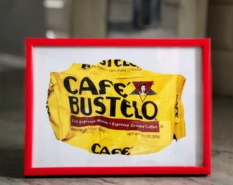 Cafecito Cafe Bustelo Wall Art Coffee 5x7 Photography Yellow Kitchen Art Dominican Puerto Rican Cuban Kitchen