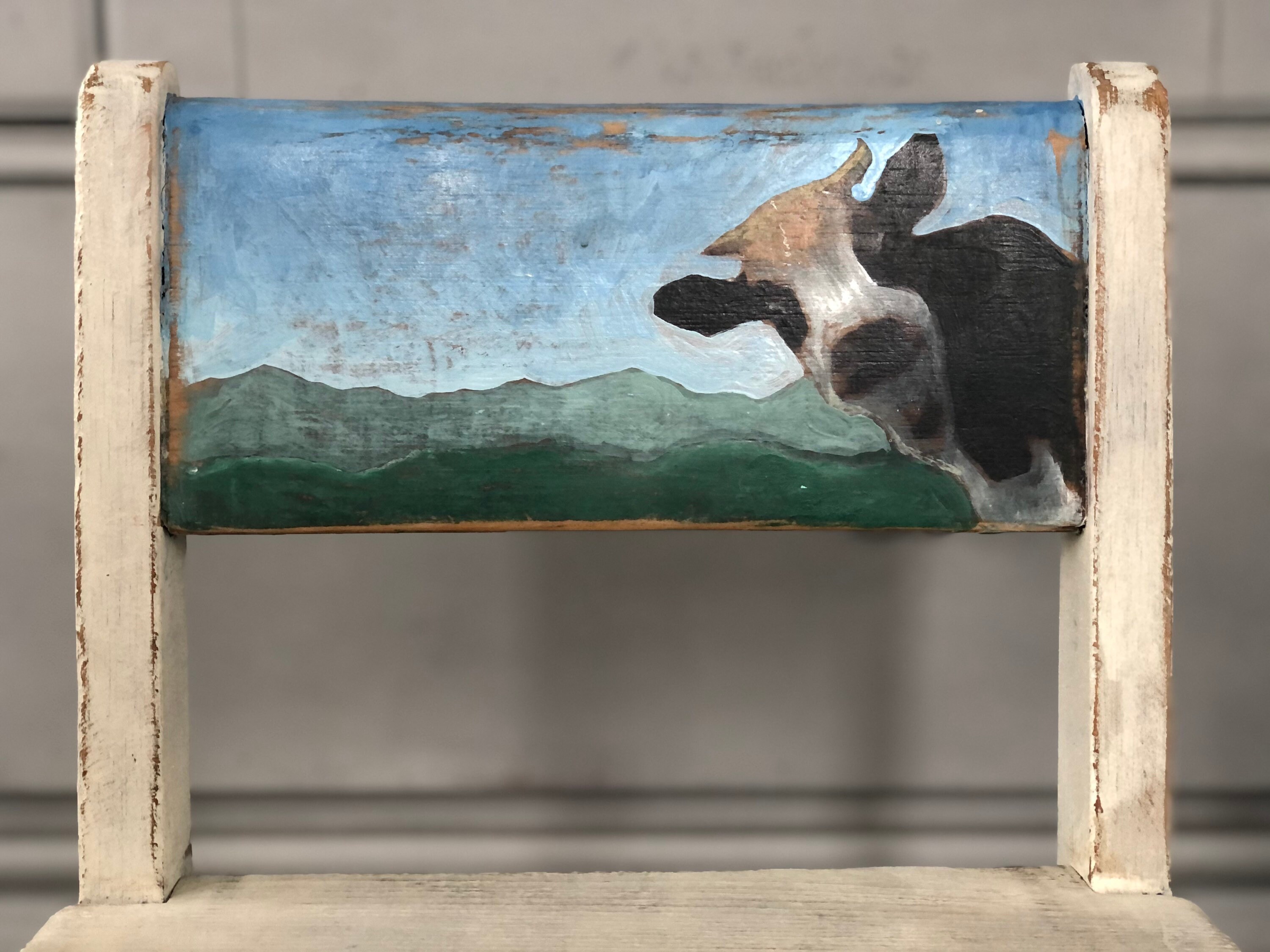 White Wood Taburete Silla de granja blanca con taburete de | Etsy