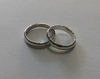 Plain Round Band Wedding Ring Classic Sterling silver rings 4mm wide 1mm thick#Minimalist rings#Traditional Simple unique Band Silver Rings.