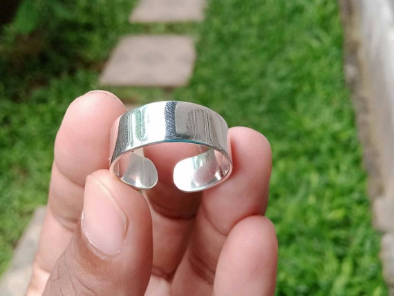 tegel Je zal beter worden handleiding Flexibel Sizest.silver 925 Ring Plain Polish Wide 8 Mm Thick - Etsy