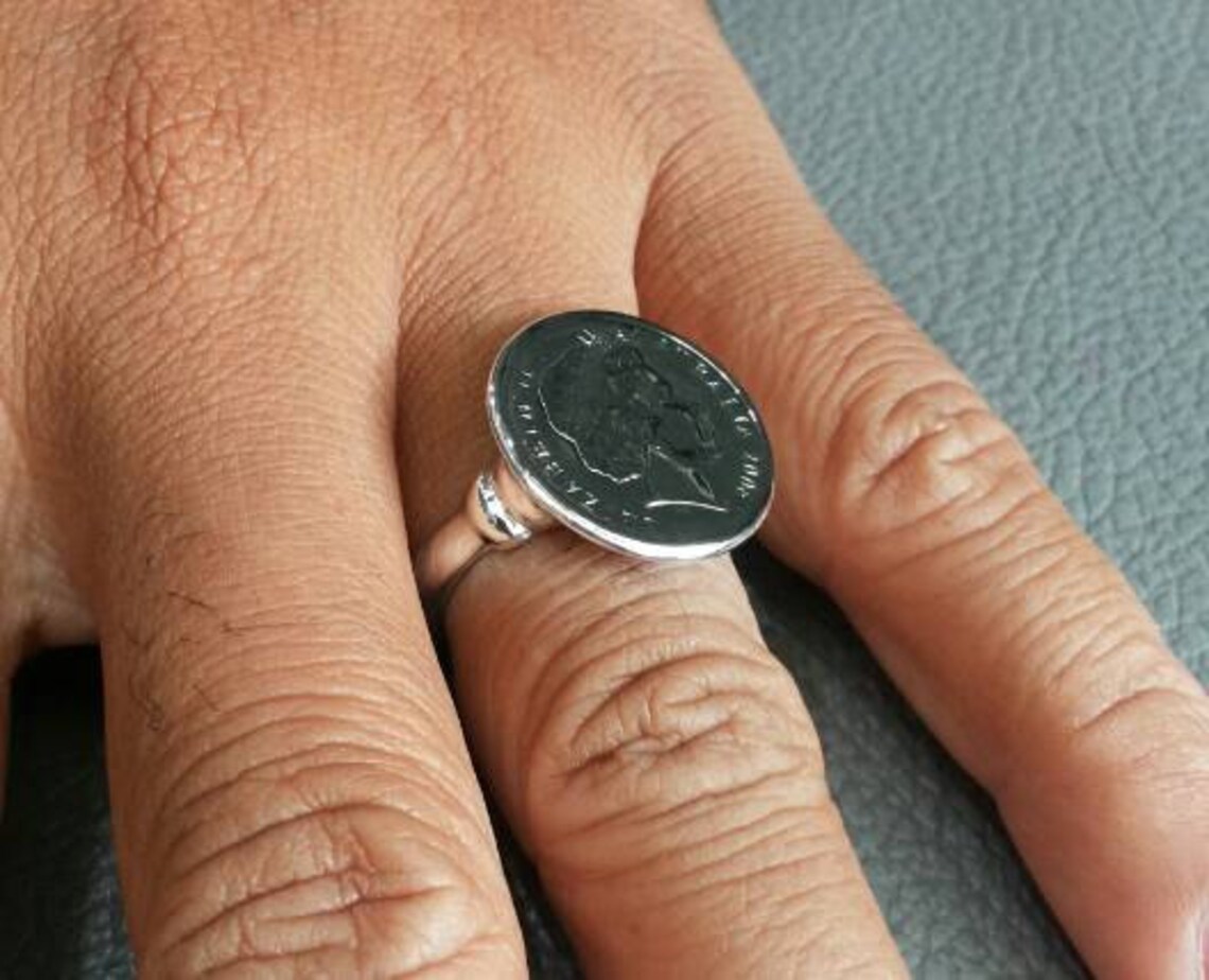 COIN RINGS sterling silver 925 Elizabeth II silver coins Etsy