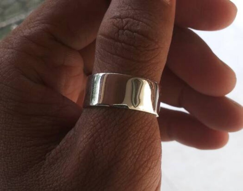 Sterling Silver 925 ring plain polish wide 8 mm thick 1 Etsy